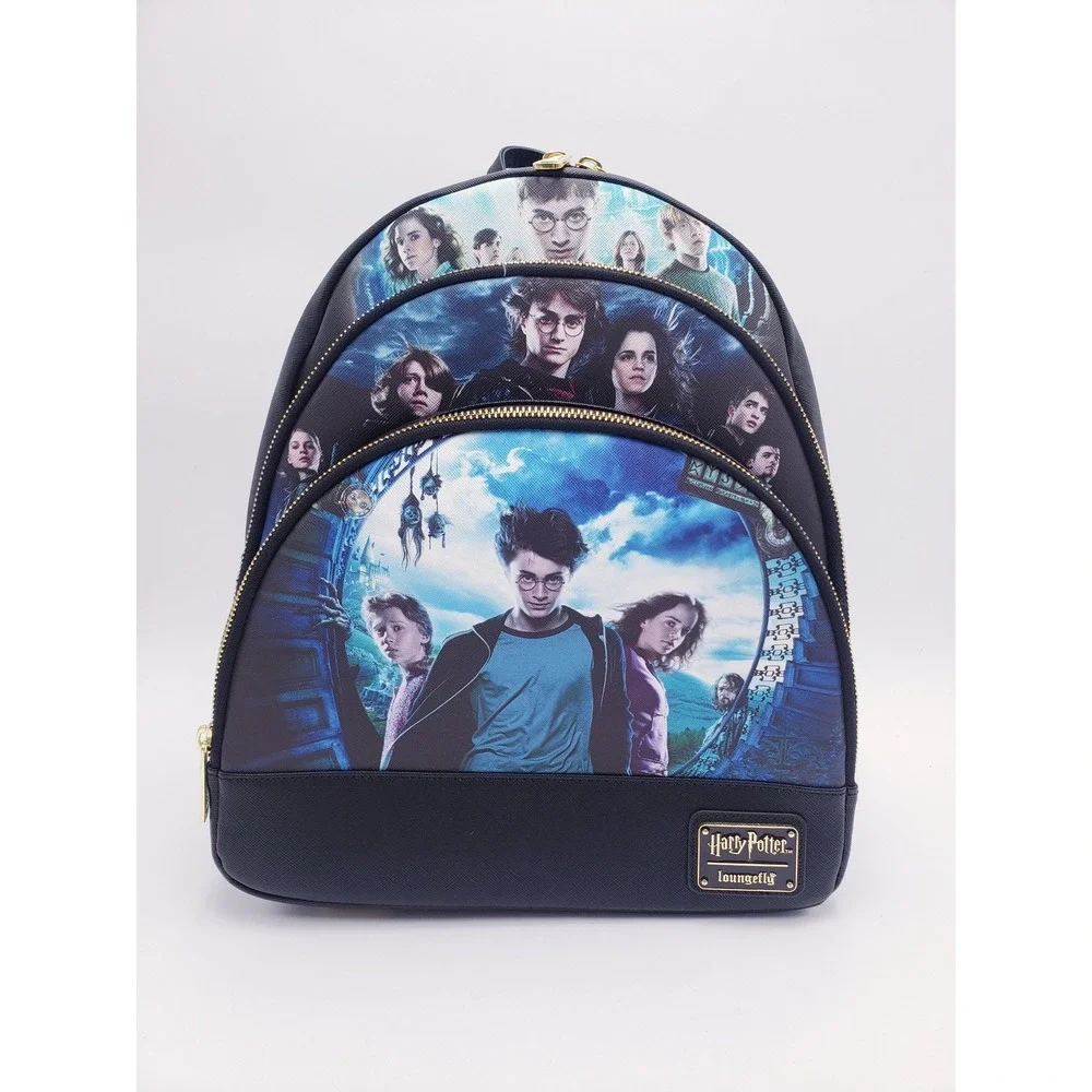 Loungefly Harry Potter Trilogy Series 2 Triple Pocket Mini Backpack Black Blue